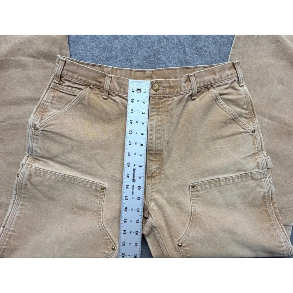 Carhartt B01 BRN Double Front Logger Dungaree Pants Brown UFCW Made in USA 38x34